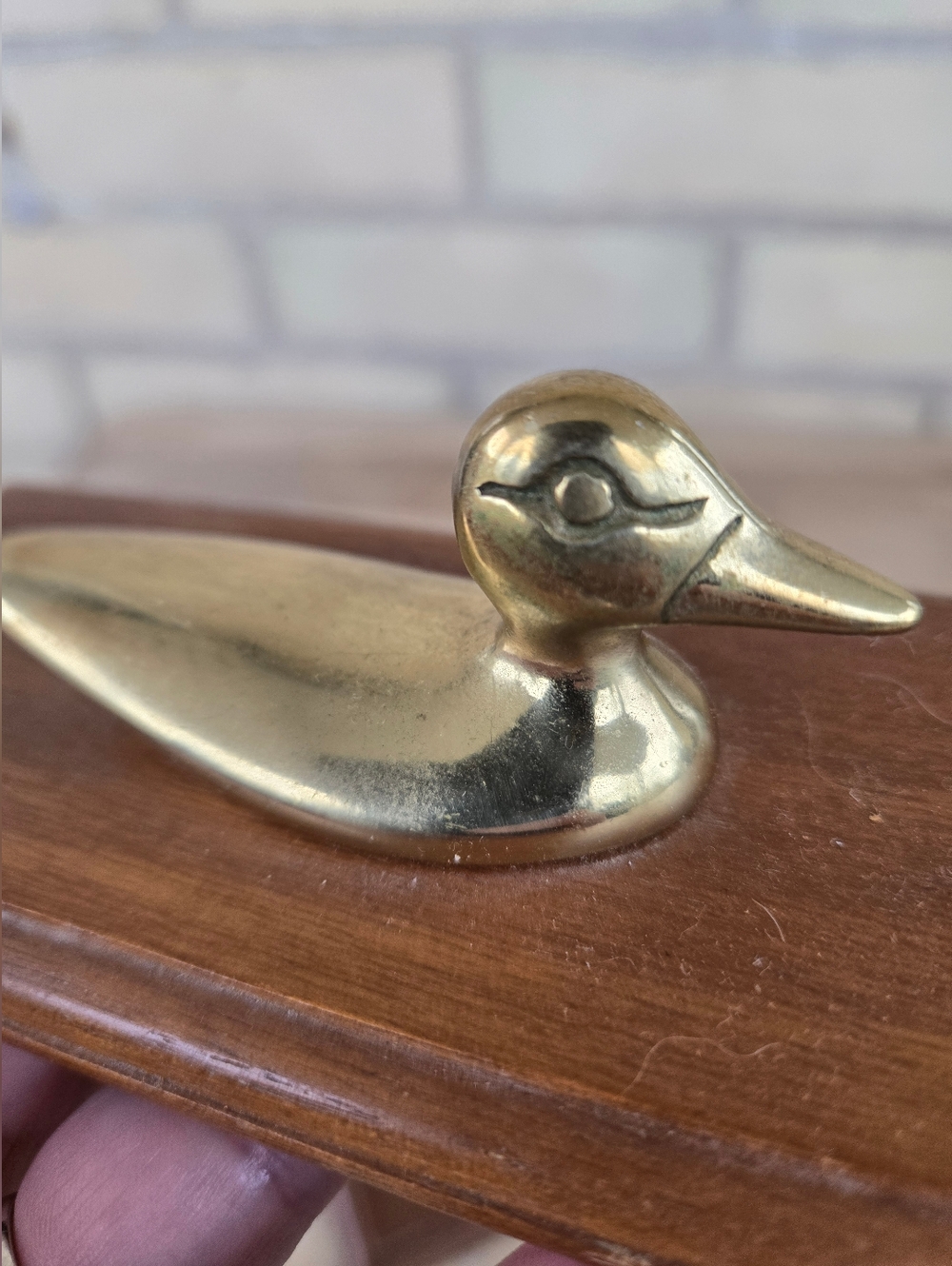 Vintage Brass Duck Decor/Book Ends